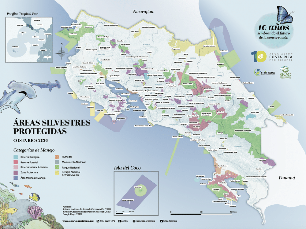 Mapa De Conservaci N De Costa Rica Crece M S De Mil Km En A Os